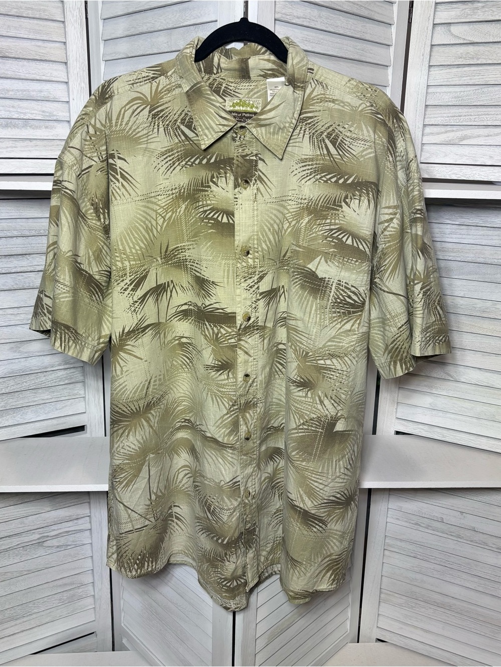 Isle of Palms by Panama Jack Palm Tree Tropical Short Sleeve Shirt Men' Size XXL